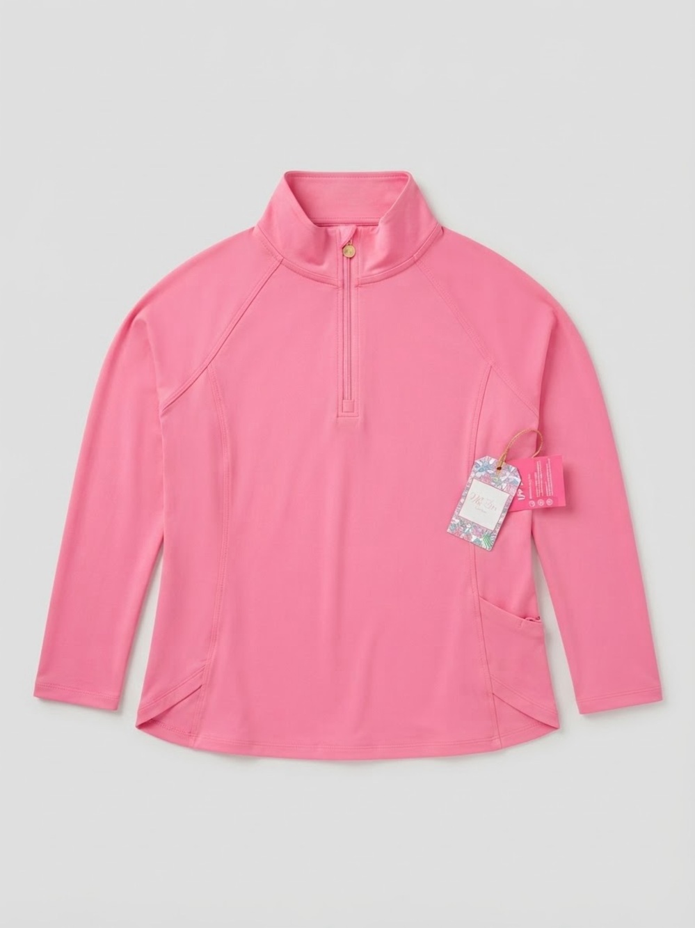 Stella Parker Sport New With Tags Pink Quarter Zip Pullover Top size Medium
